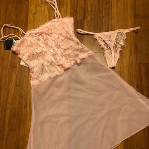 New RAMPAGE Sexy Pink Negligee Lingerie Nightie  M